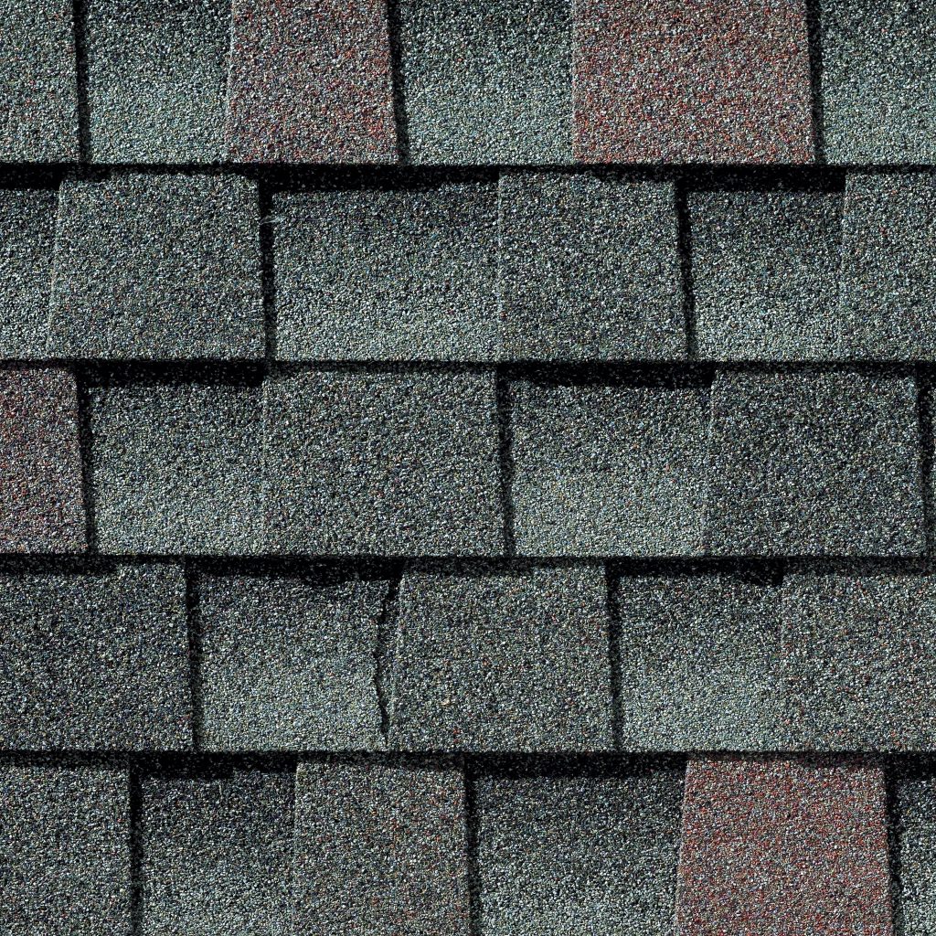 Close up photo of GAF’s Timberline HD Williamsburg Slate shingle swatch